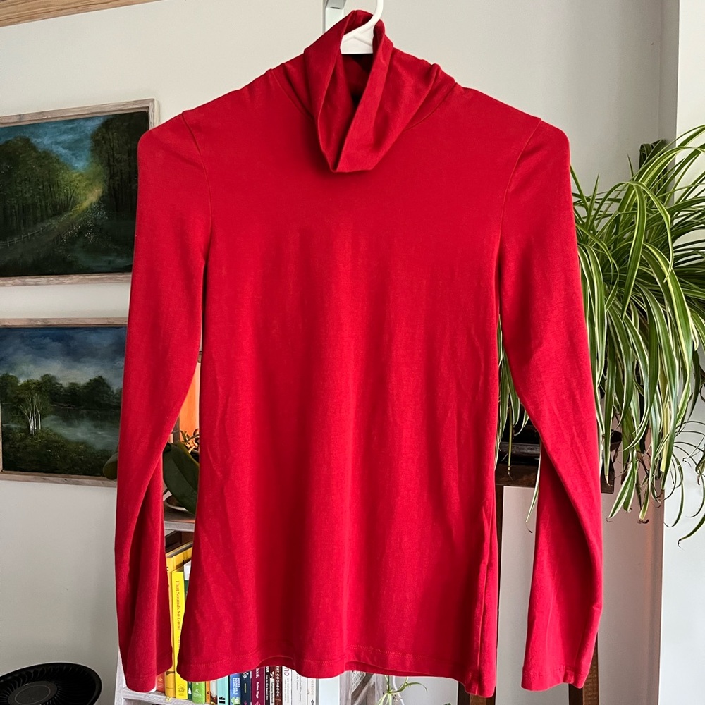 Maremikko Red Cotton Blend Turtle Neck Pullover Sweater Size XS